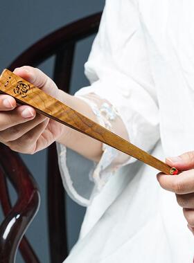 金丝楠木扇子复古风中国风手工折扇舞蹈扇夏天男女式汉服装饰文玩