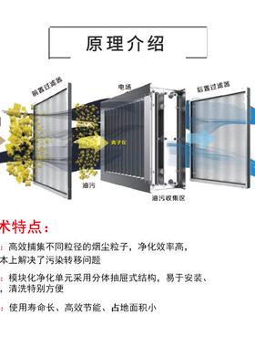 油烟净化器电场高低压不锈钢304材质静电吸附高效净化可供同行