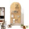 Quality hole book board solid wood wall storage rack wooden wall hanging wall rack partition storage rack wall hanging see details rack