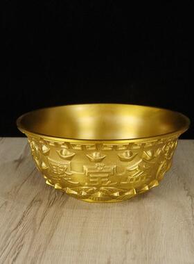 全铜聚宝盆饰品，家庭客厅入口装饰，吸引财富和开幕礼品中国铜碗