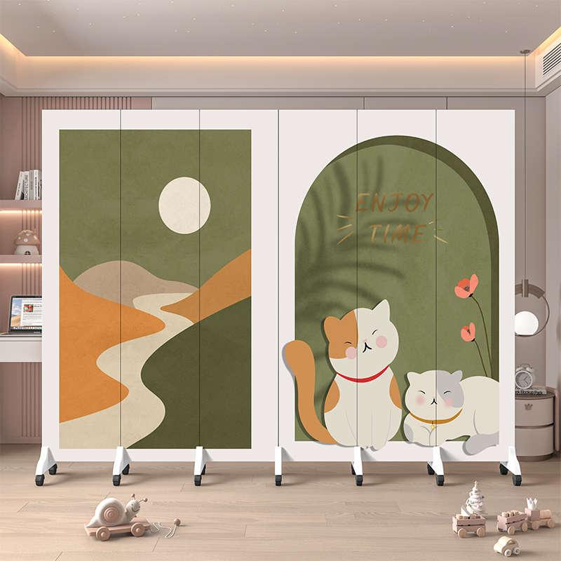 简约现代屏风隔断客厅卧室家用轻奢折叠移动装饰办公室遮挡可活动 - 图0