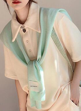 Women'S Elegant Solid Color Knit Shawl, Soft Material,