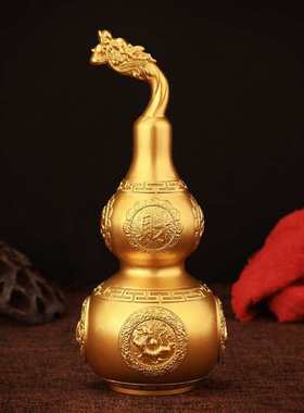 纳福铜葫芦摆件黄铜开口四神兽葫芦家居办公室装饰工艺礼品批发