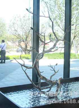 广江门碧桂园销中东心不锈钢树装营饰摆不锈钢树件雕塑小城市园林