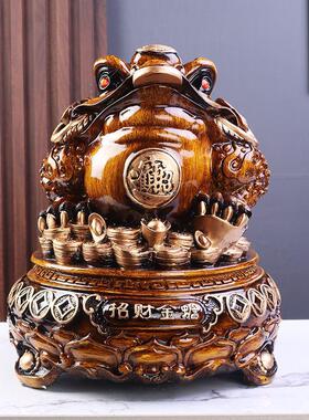 招财金OWB蟾摆件大三室足蟾蜍开业品金蝉礼店铺办号公收银台装饰