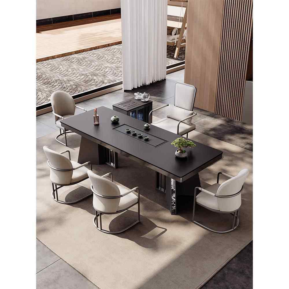 岩板茶桌2025新款高端轻奢现代高级感办公室烧水壶一体全自动茶台,淘宝优惠券,粉丝福利购,淘宝优惠卷