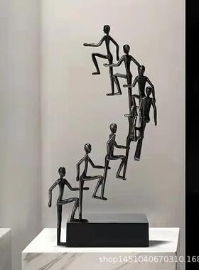 现代奢步步高升摆件办装公室玄轻桌面摆关设酒SMX店样板间隔断柜