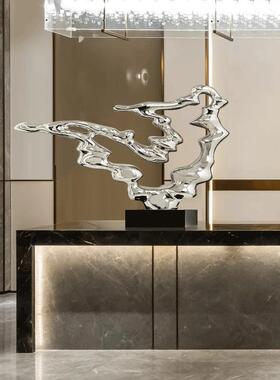 现代塑新中式抽象电DPU摆酒店大件堂镀玄关雕艺术过道走廊客厅落