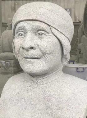 真人肖像石雕定制石头半身像人物雕塑纪念老人父母亲名人石塑像