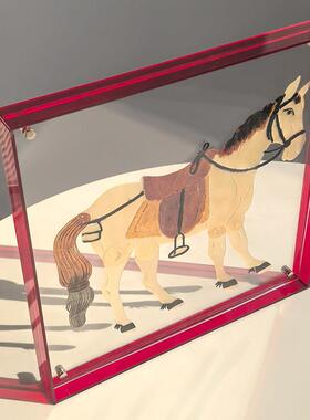 非遗手工马年皮影摆件新年乔迁礼物喜庆红色年货装饰画挂饰