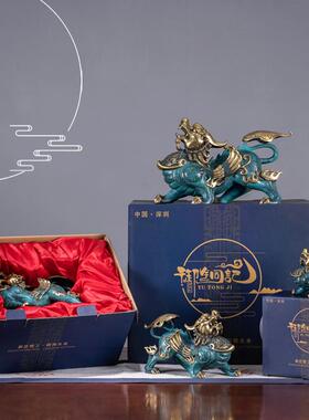 新中式铜貔貅摆件客厅玄关办公室乔迁开业送礼铜装饰品