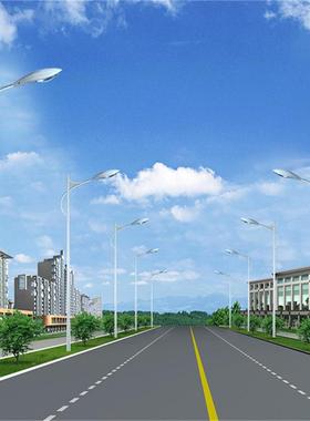 led路灯杆5米6米7米8米单臂工程道路照明灯市电路灯灯杆供应