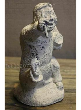 仿古做旧工艺品 中式复古中国风家居装饰摆件故事俑打鼓俑 摆饰
