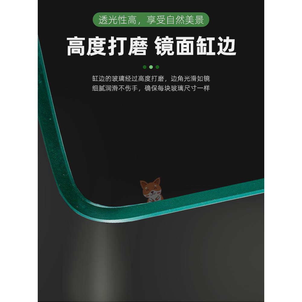 热弯透明玻璃鱼缸客厅小型免换水桌面造景金鱼斗鱼生态小鱼缸裸缸-图2