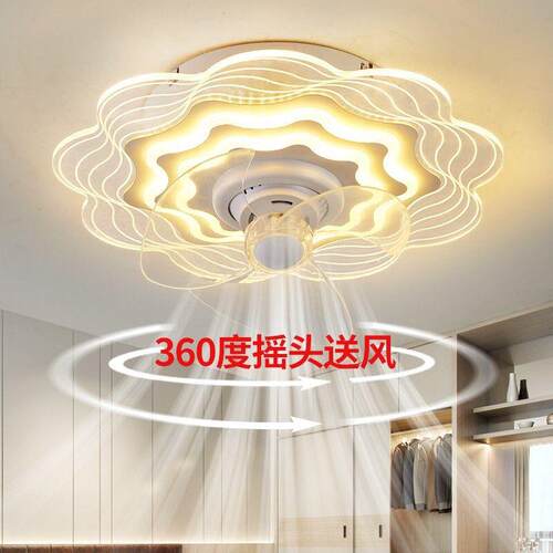 新款风扇灯卧室吸顶灯客厅餐厅家用亚克力一体卧室现代简约儿童房 - 图1