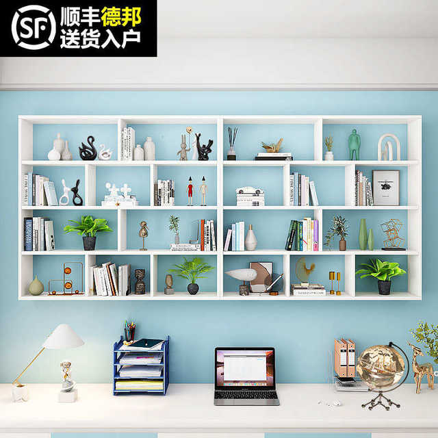 Solid wood bookshelves wall storage storage wall hanging bookcase wall wall cabinet wall hanging cabinet