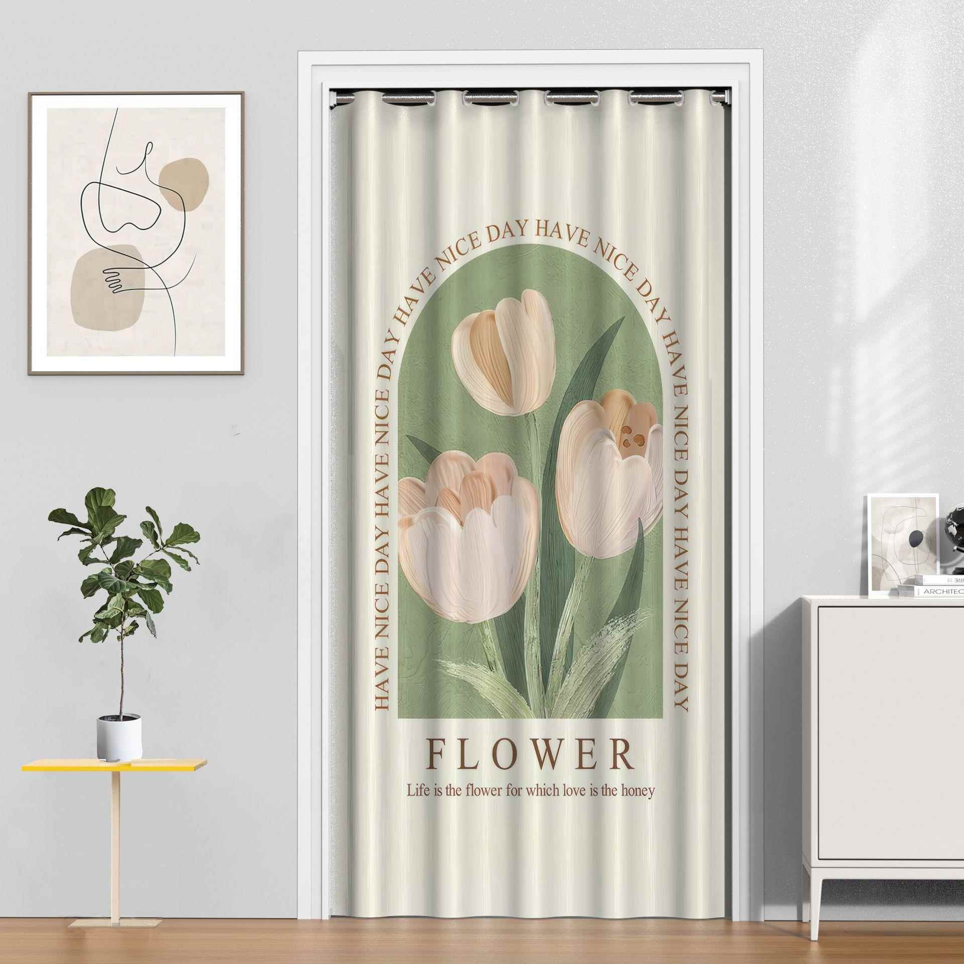 法式门帘家用高级感卧室房隔帘厕928间所厨遮挡房断帘美式中古半 - 图1