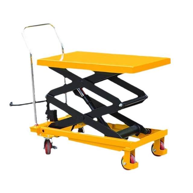 Special offer manual lift 785 trolley flat foot pedal hydraulic mobile high loading and unloading truck small scissors and lifting