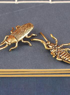 黄铜蟑螂摆件不死小强工艺品桌面摆件大蟑螂跨境热卖昆虫动物模型