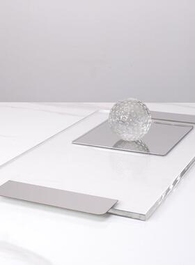 简约现代亚克几力金属托几房何AGN盘摆件样板茶软装饰品客厅桌面