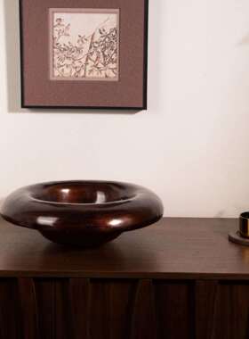 意式创意简约中古果盘式枣红D190果盘摆型样板房客原厅茶几法装饰