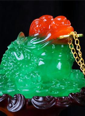 正品招财玉白菜金蟾室摆件工装艺饰柜品办公桌酒客厅玄关店铺开业