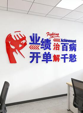 公司团队业绩企业文14171化贴纸网介店作工办公室压克力3d壁立体