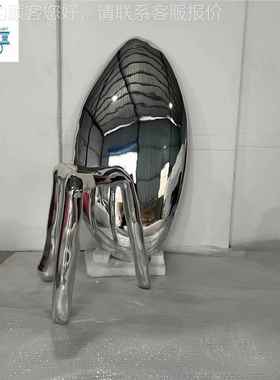 代简约镜面鹅卵石壁艺45122挂摆售楼部客厅三角凳子工装饰现美陈