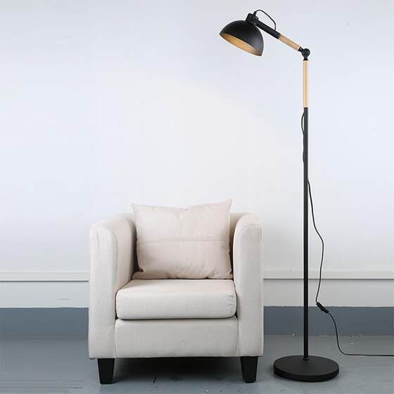 Simple and personalized floor lamp, creative floor lamp, solid wood cafe lamp, bedroom and restaurant sofa floor lamp