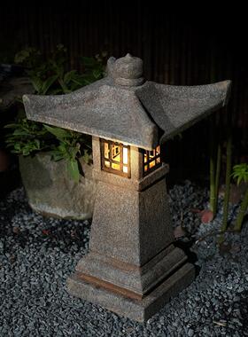 水磨坊庭院石灯笼仿古中式太阳能灯花园造景布置草坪灯户外灯摆件