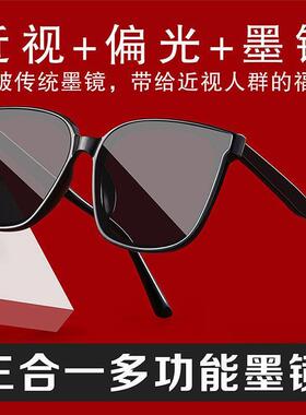 太阳眼镜度数近视韩版飞行员太阳眼镜男开 车防太阳光紫外线 线近