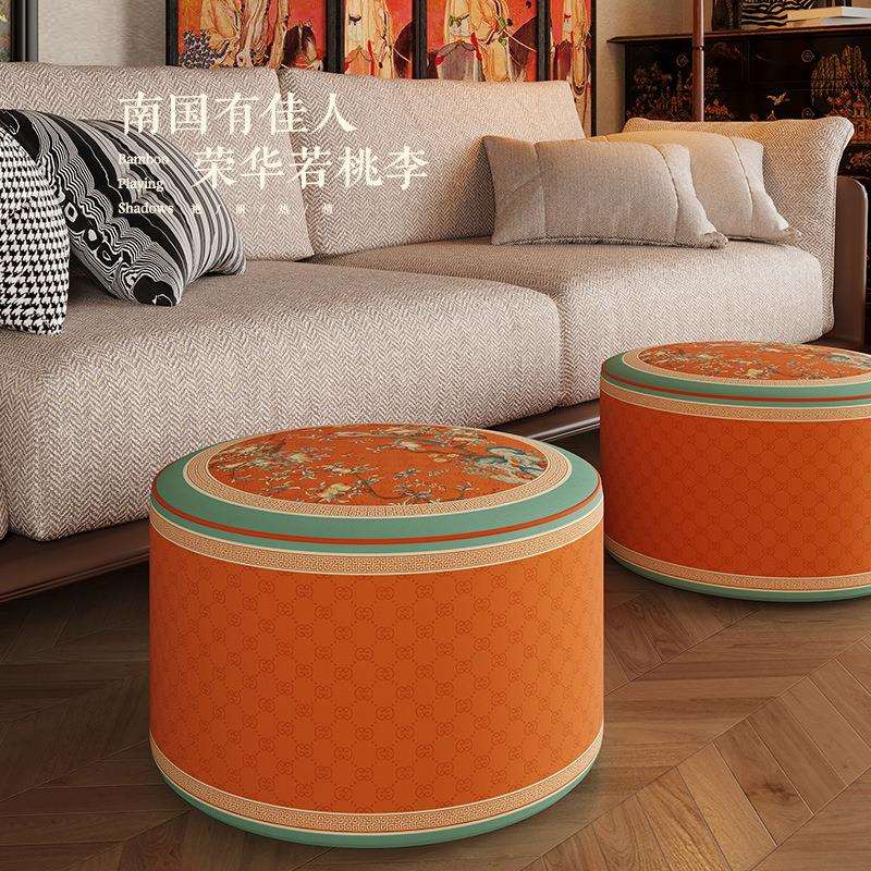 New Chinese futon cushion living room low stool pier balcony futon bay window lazy sofa tatami cushion peach brocade
