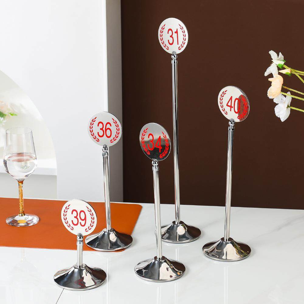 酒店金色台牌婚礼桌卡席位卡牌不锈钢台号牌饭店餐厅宴用数字餐牌,淘宝优惠券,粉丝福利购,淘宝优惠卷