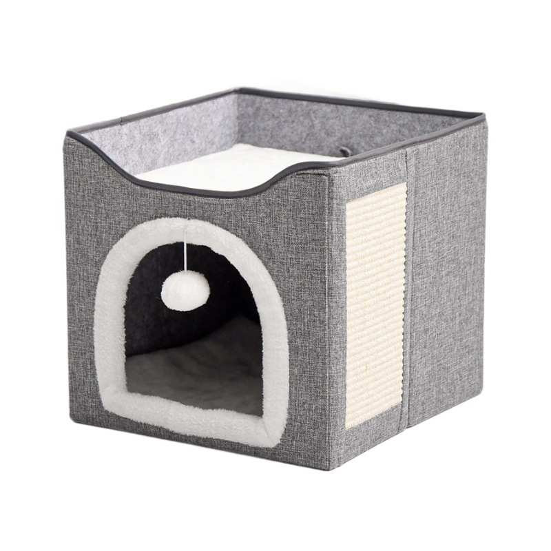 双层猫窝冬季保暖封闭式多猫家庭下层四季通用剑麻猫笼猫屋子 - 图2