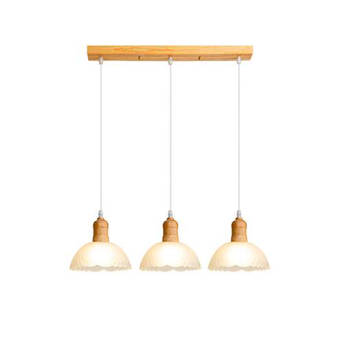 饭厅吊灯三头原木风简约餐桌吧台专用灯个性创意书房木艺卧室吊灯 - 图3