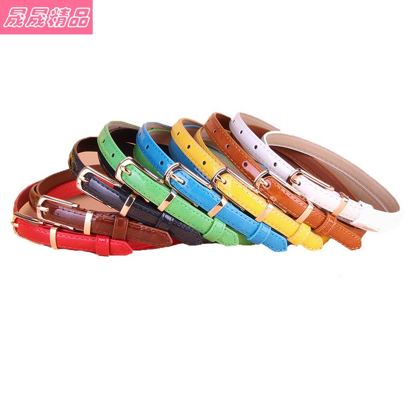 ladies fashion PU leather belt women pin buckle thin belts饰-图3