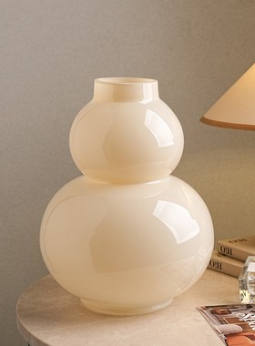 客厅电视柜摆件轻奢高档2025新款奶油风花瓶客厅高级感创意玻璃葫