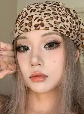 Retro Leopard Headscarf Women GirlHigh Quality ComfortableHe