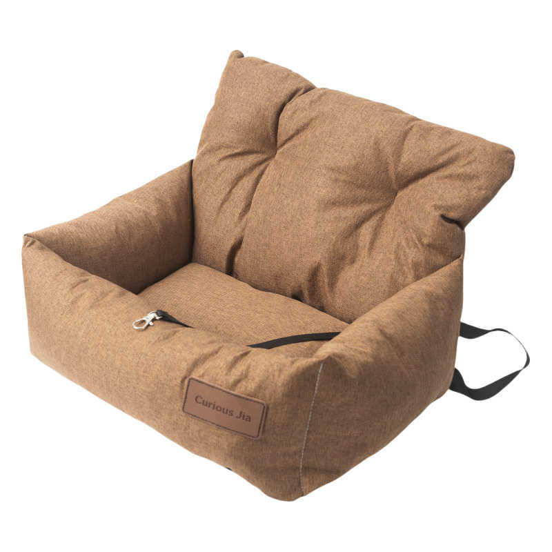 爆款车载狗窝可拆便捷四季通用棉麻布汽车副驾驶猫窝宠物垫,淘宝优惠券,粉丝福利购,淘宝优惠卷