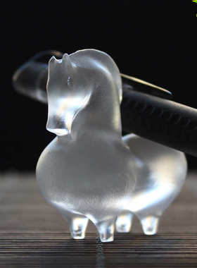 汉风厂家直销创意茶宠可爱家居客厅书房摆件工艺品琉璃小白马