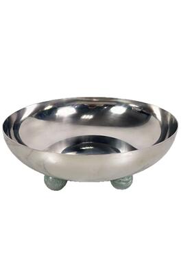 简约不锈钢银色镜面圆形托盘收纳盘样板间客厅茶几桌面饰品摆件