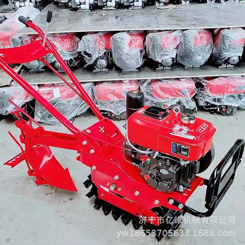 Small walk-behind micro-tiller multi-functional hillside dry land hard soil trenching gasoline diesel plow