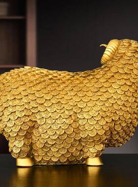 纯铜万福羊摆件黄铜绵羊全铜十二生肖羊家居办公室桌面吉祥物福羊