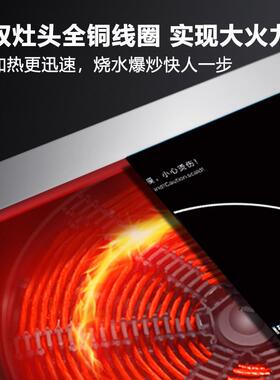 德玛仕商用电磁炉多头电灶家用双口瓦斯炉3500w台式双头电磁炉TT-