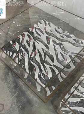 约现代样轻74999奢酒店大堂售楼部板房亚克力茶几公室办客厅简装