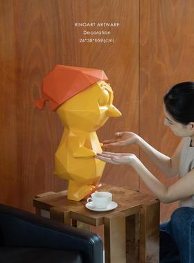 若奈家居私人艺术品系列！祥瑞招财进宝小鸡黄色雕塑入口吉祥饰品