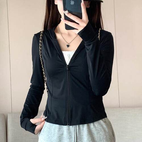 灰色冰丝防晒衣女款夏季V防晒服2026新款修身薄款外套上衣0325e - 图1