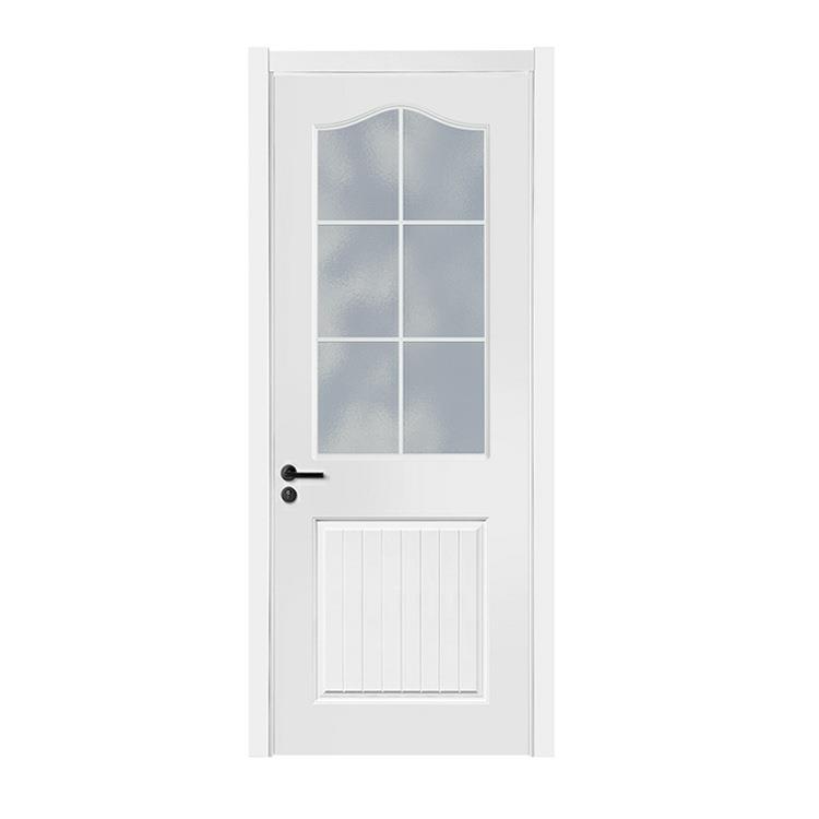 Factory direct sales bathroom wooden door white simple kitchen glass door solid wood paint set door