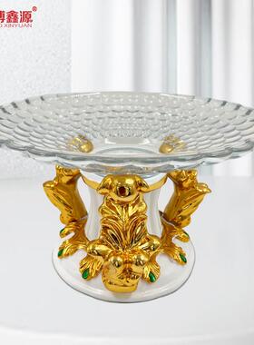 树脂电镀罗马柱水果盘欧式客厅茶几KTV酒吧创意简约摆台水果盘底