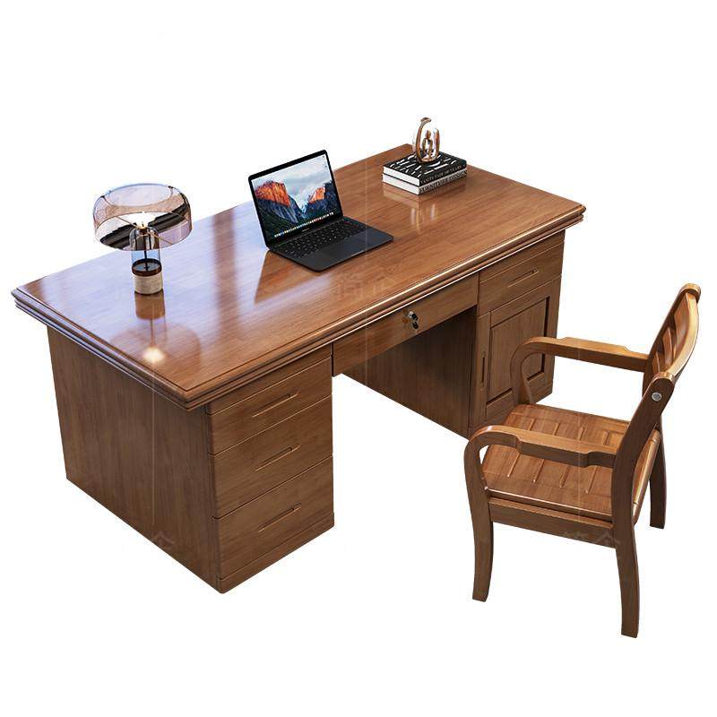 实木中式办公桌单人老板办公桌台式电脑桌家用卧室书桌带锁带抽屉,淘宝优惠券,粉丝福利购,淘宝优惠卷